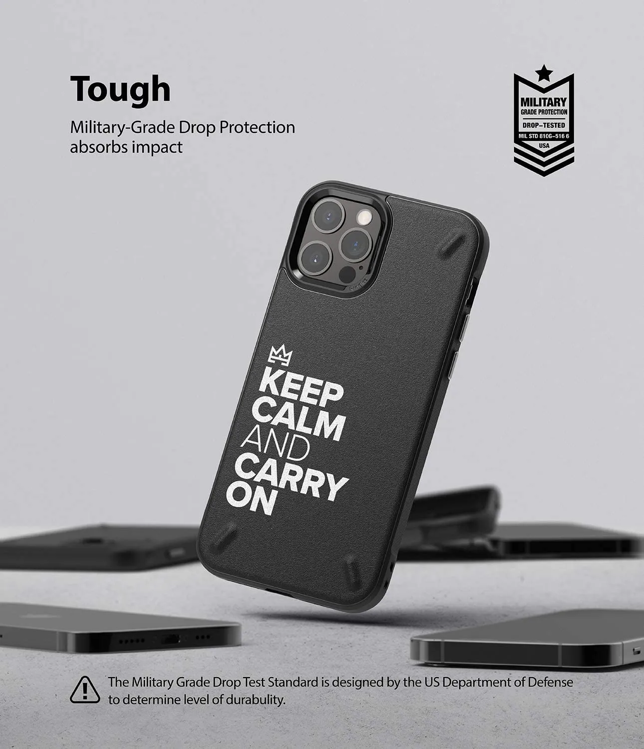 iPhone 12 / 12 Pro Back Cover Case | Onyx Design - Keep Calm and Carry On