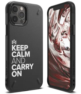 iPhone 12 Pro Max Back Cover Case | Onyx Design - Keep Calm and Carry On