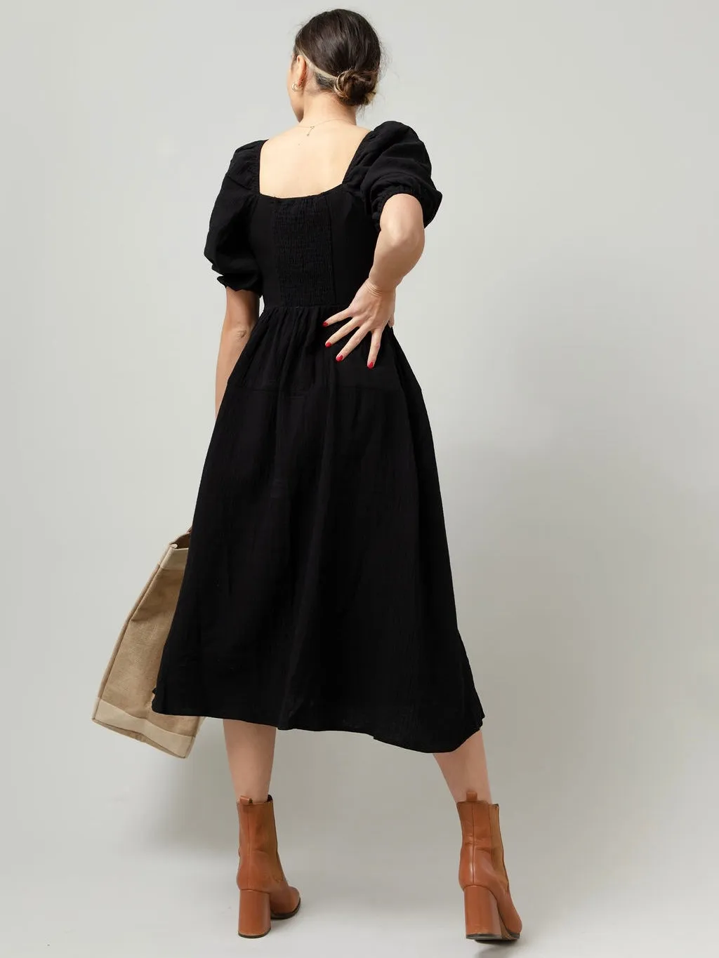 Josie Black Midi Dress