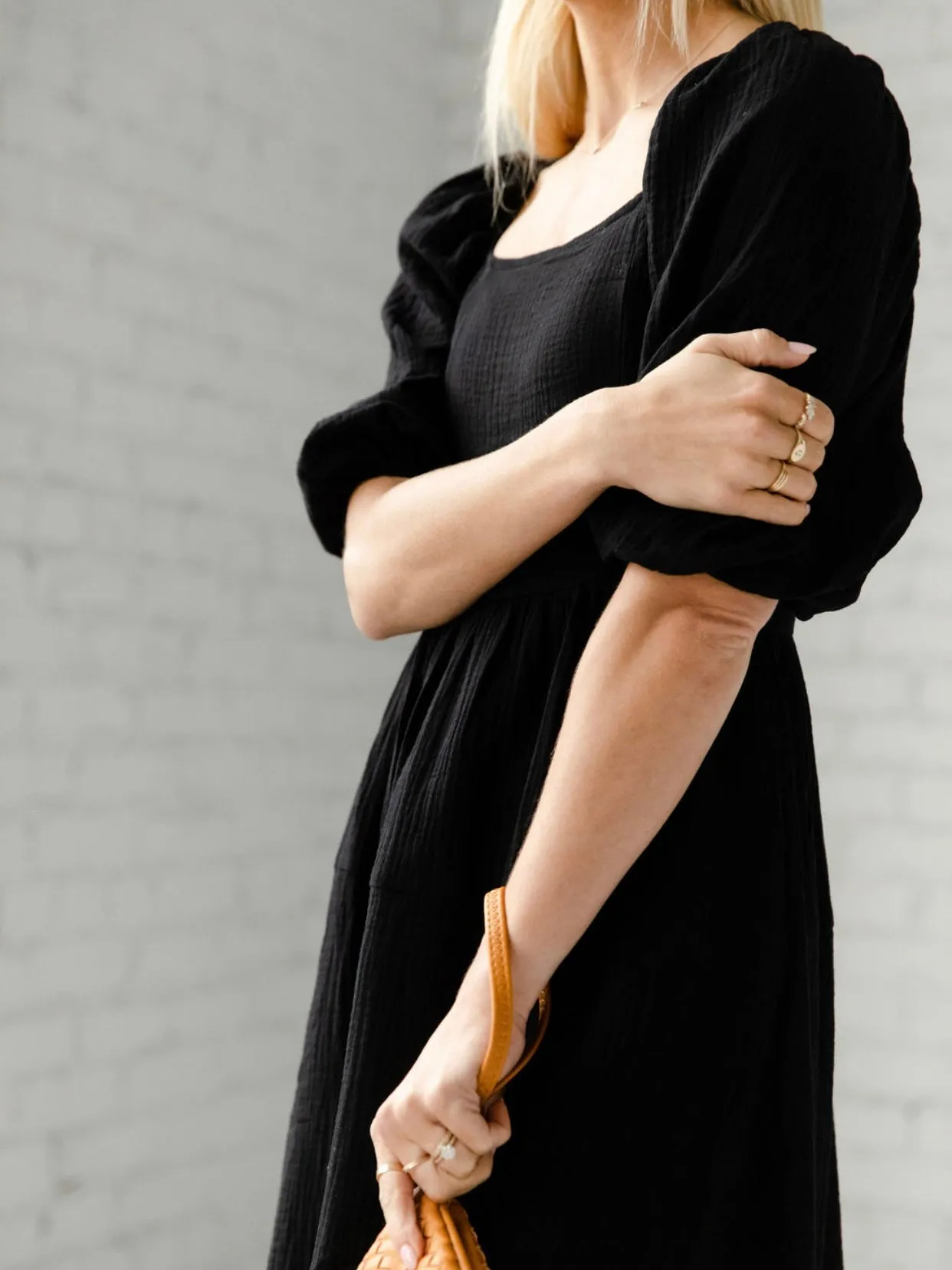 Josie Black Midi Dress