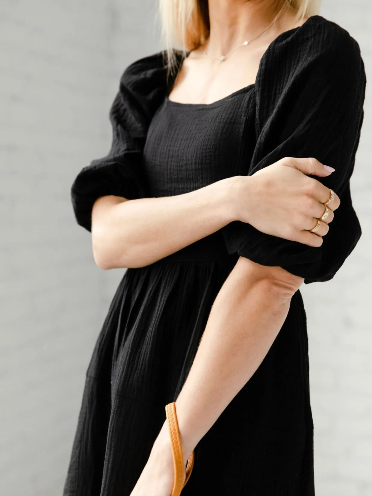 Josie Black Midi Dress