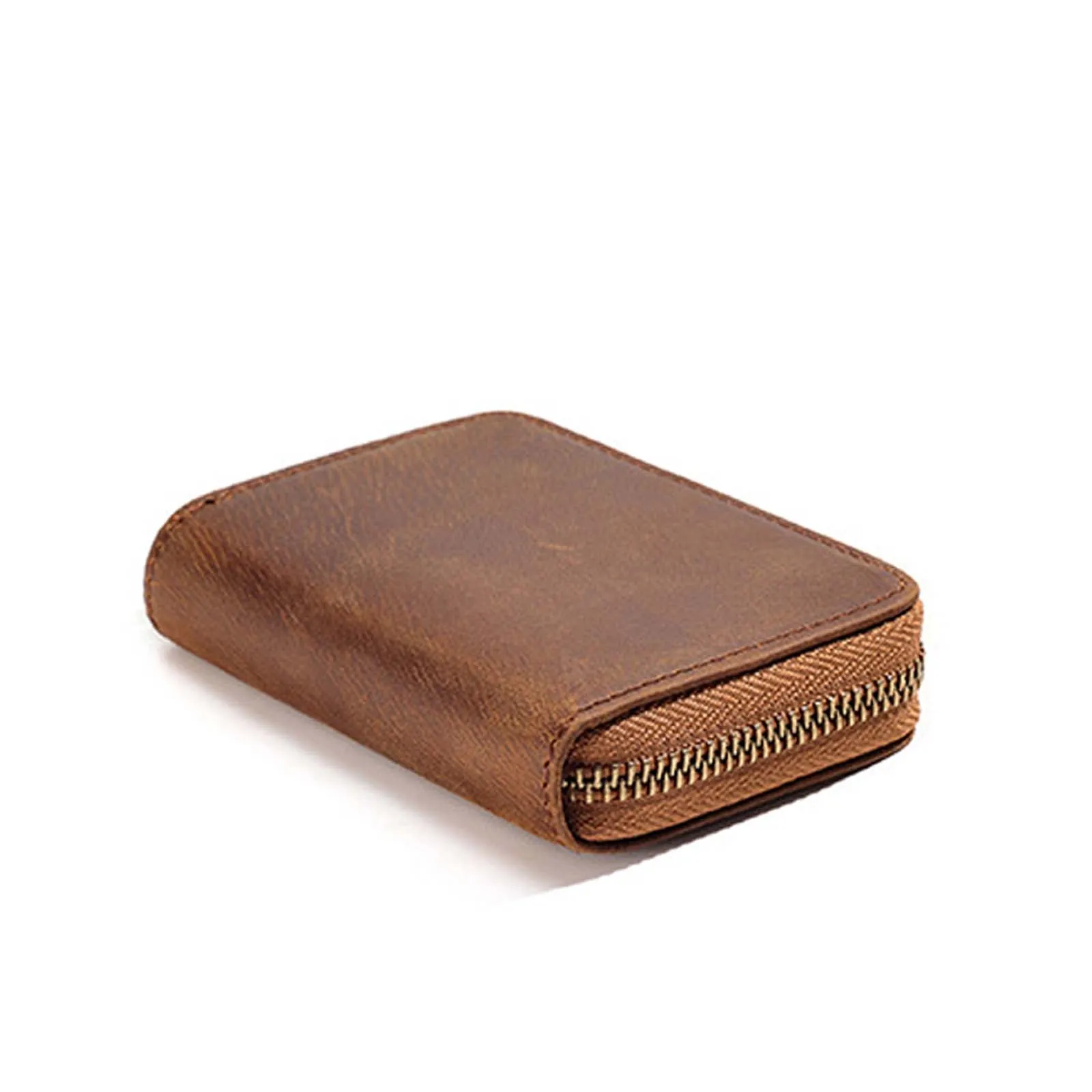 Leather Card Holder Wallet with Zipper