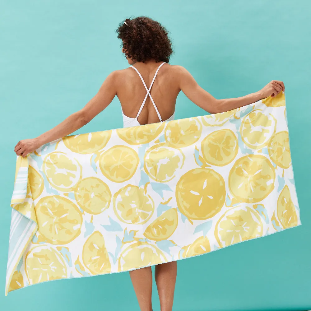 Lemon Slices Reversible Eco Beach Towel