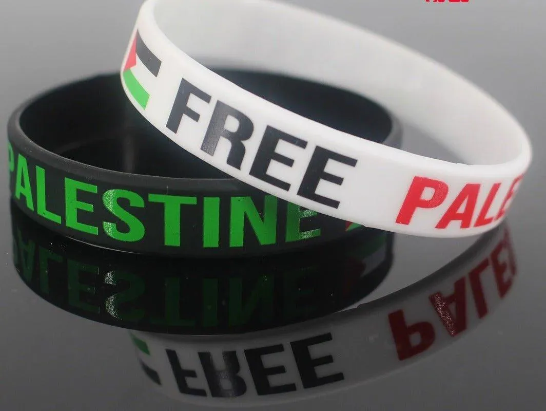 MAC078 Flag Palestine keffiyeh Silicone Bracelet