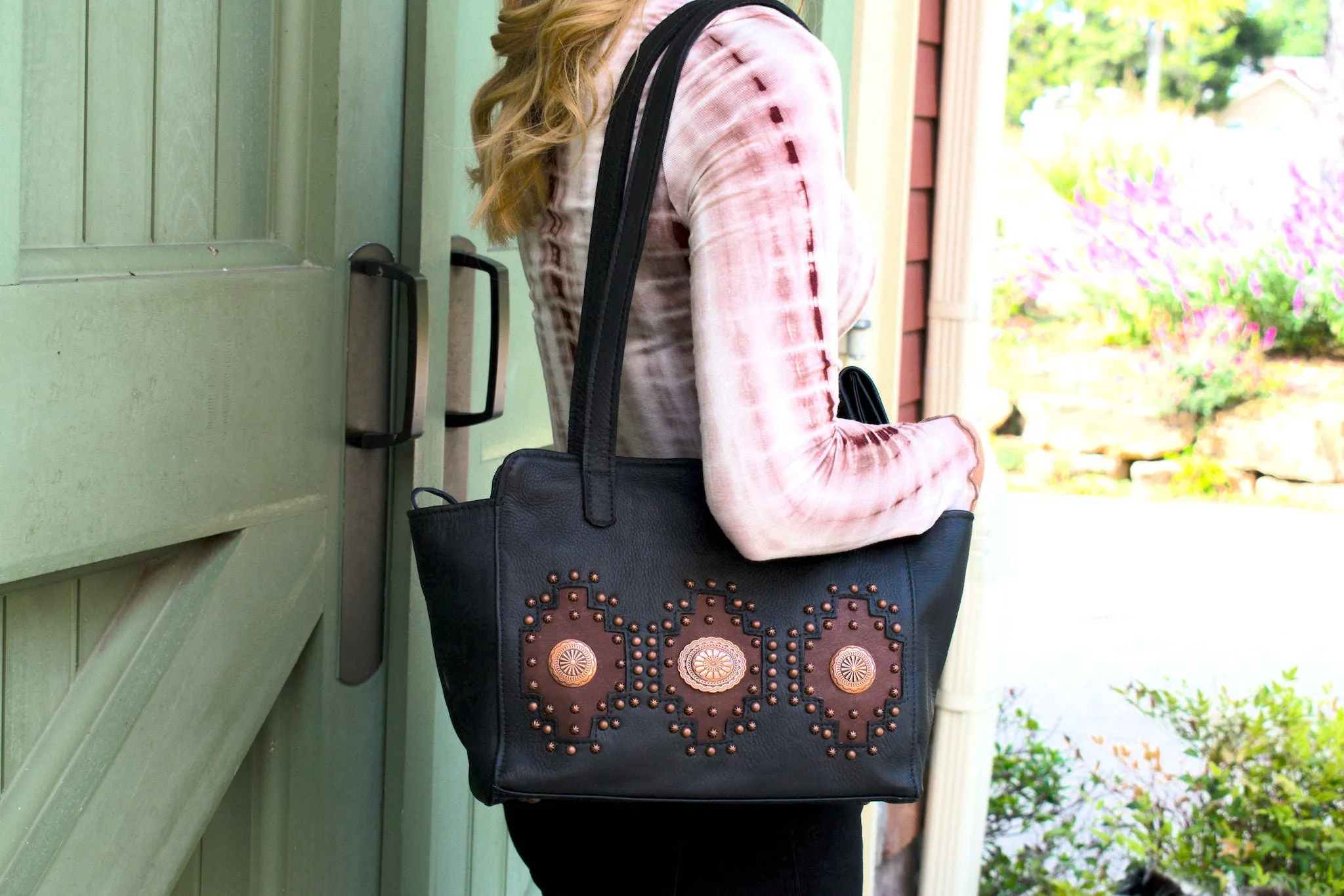 Midnight Copper Ultra Soft Zip-Top Tote w/ Conceal Carry Pocket