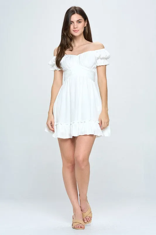 Off Shoulder Ruffle Mini Spring Dress