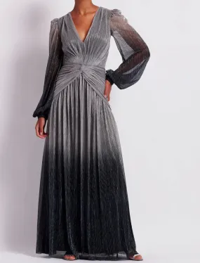 Patbo - Ombre Lurex Plunge Dress - Silver