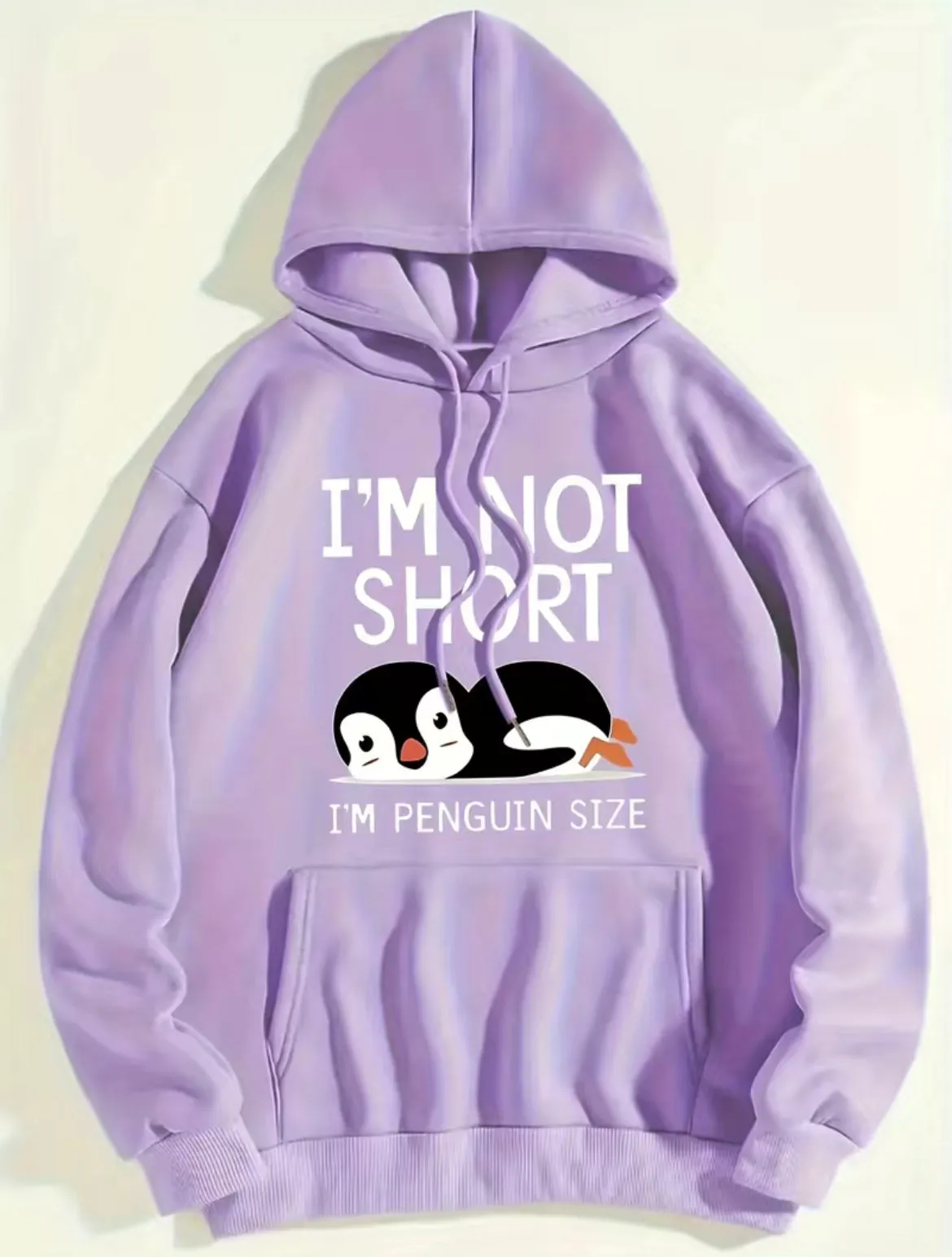 Penguin Hoodie, Casual Long Sleeve Drawstring Sweatshirt