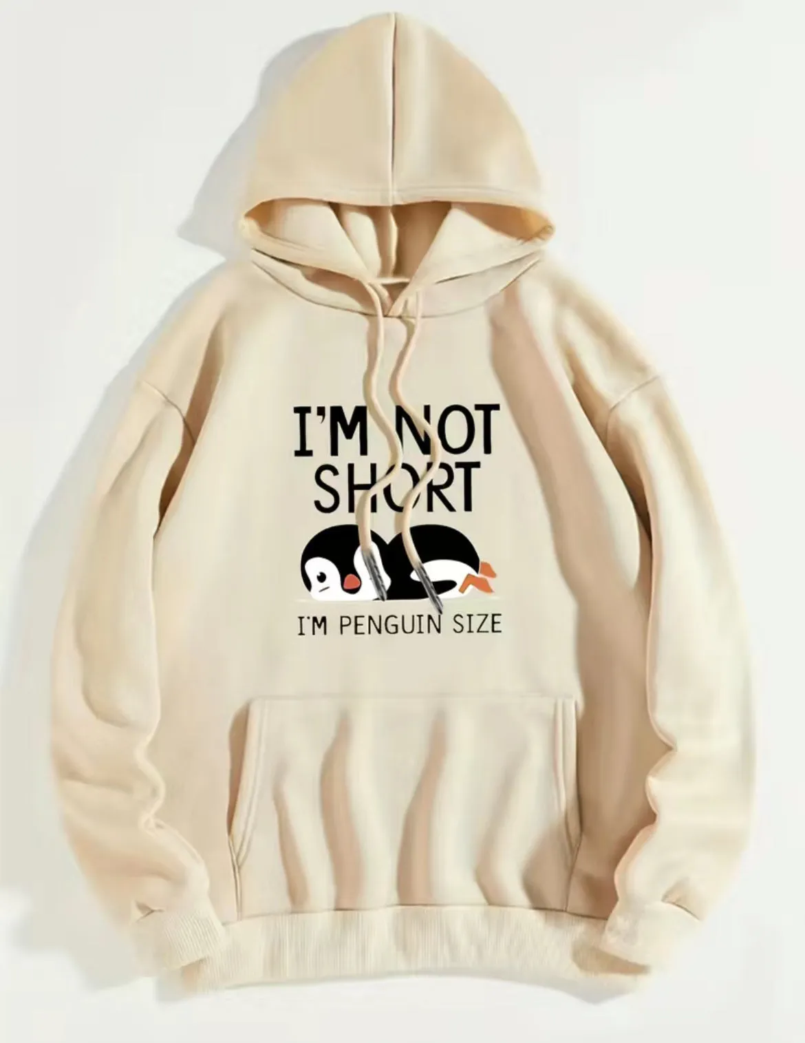 Penguin Hoodie, Casual Long Sleeve Drawstring Sweatshirt