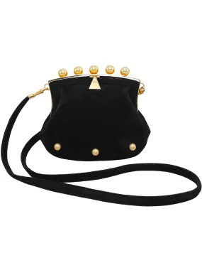 Phillippe Model Paris Black and Gold Suede Mini Bag