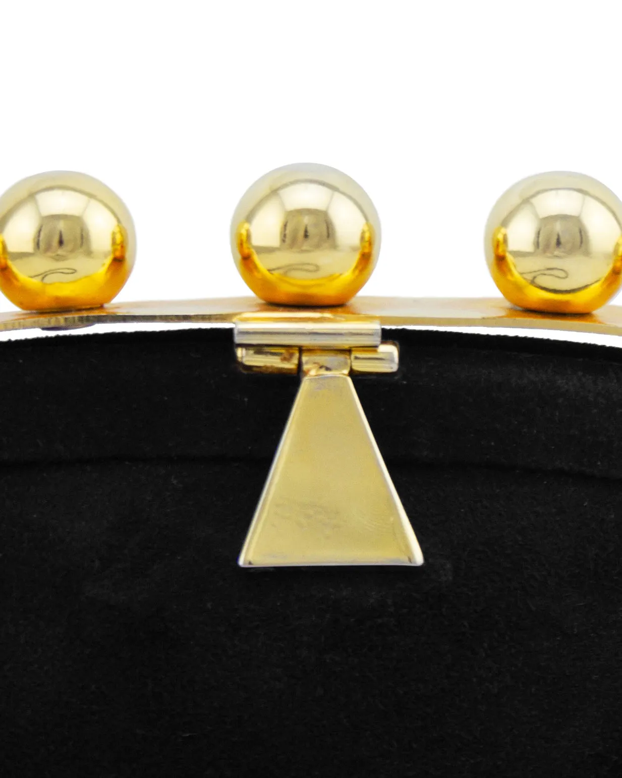 Phillippe Model Paris Black and Gold Suede Mini Bag