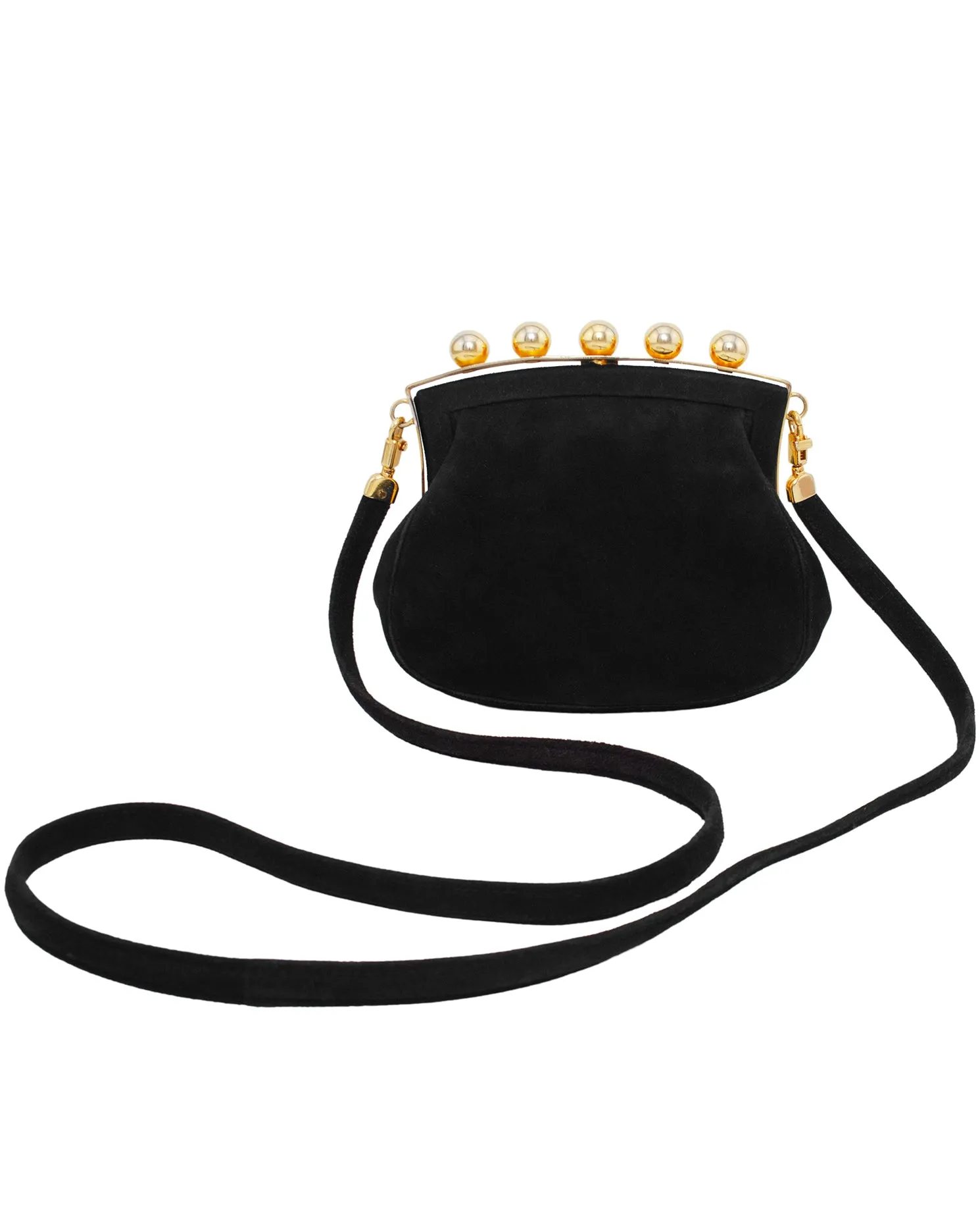 Phillippe Model Paris Black and Gold Suede Mini Bag