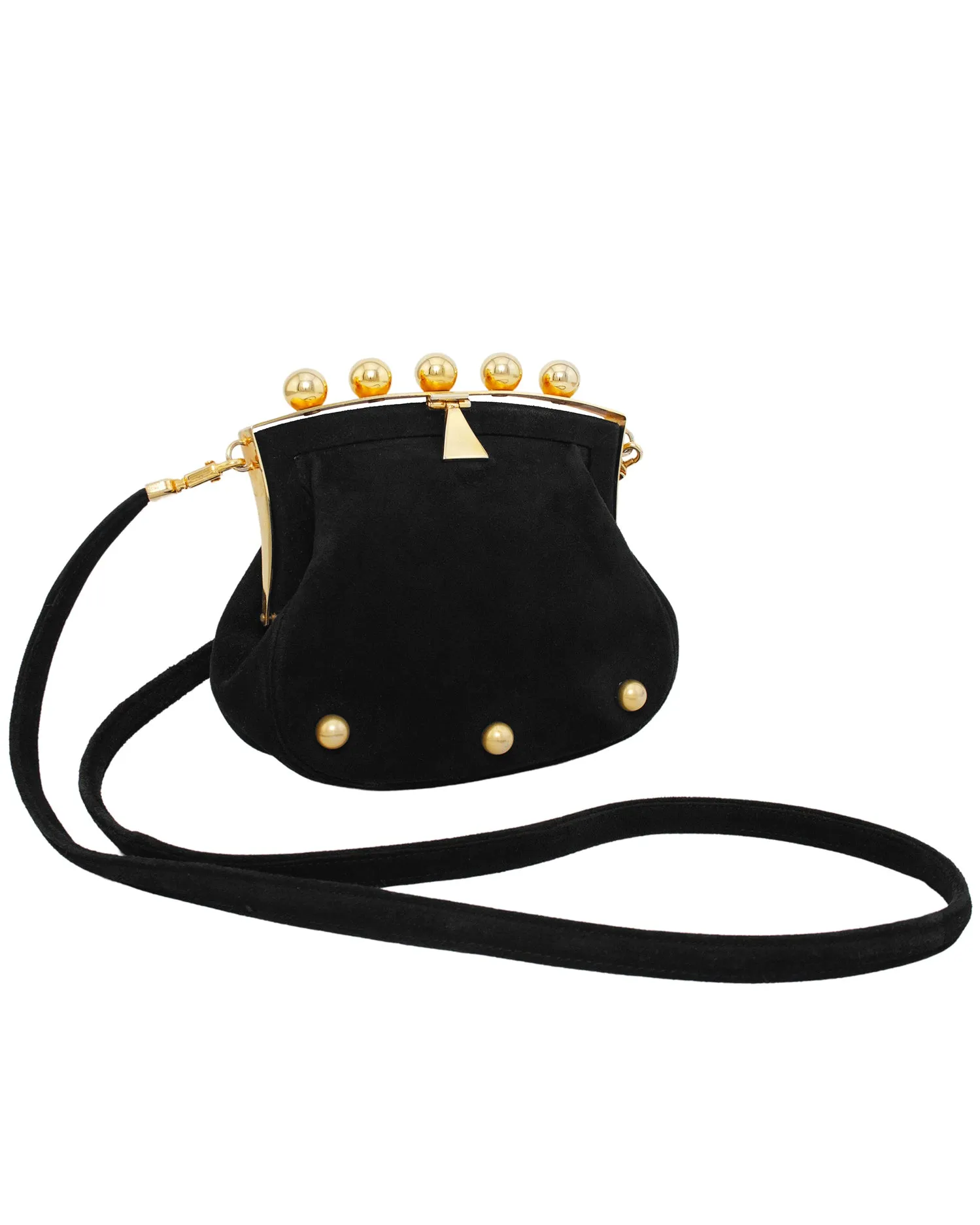 Phillippe Model Paris Black and Gold Suede Mini Bag