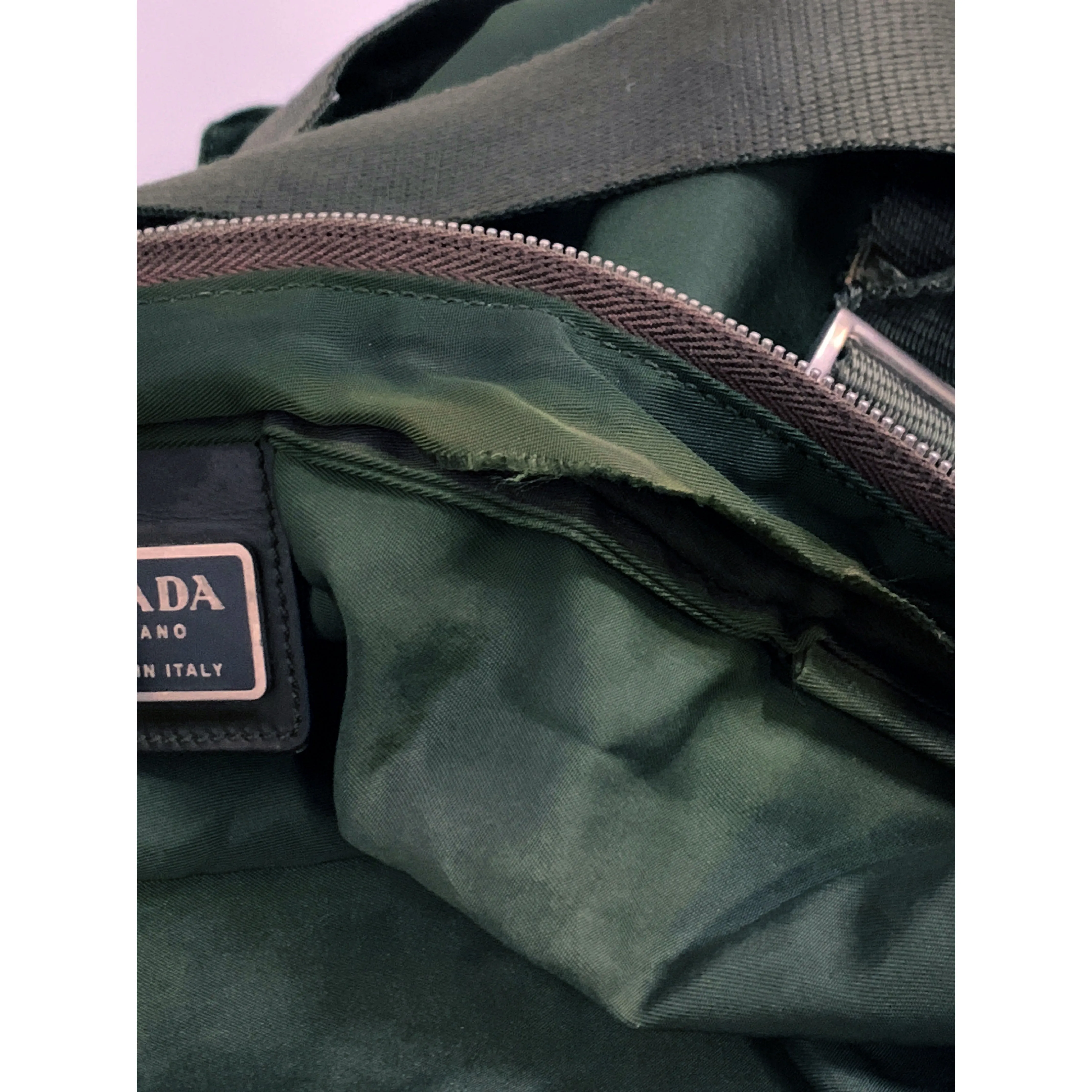 #PRADA/Cross Body Bag/GRN/Nylon/Plain