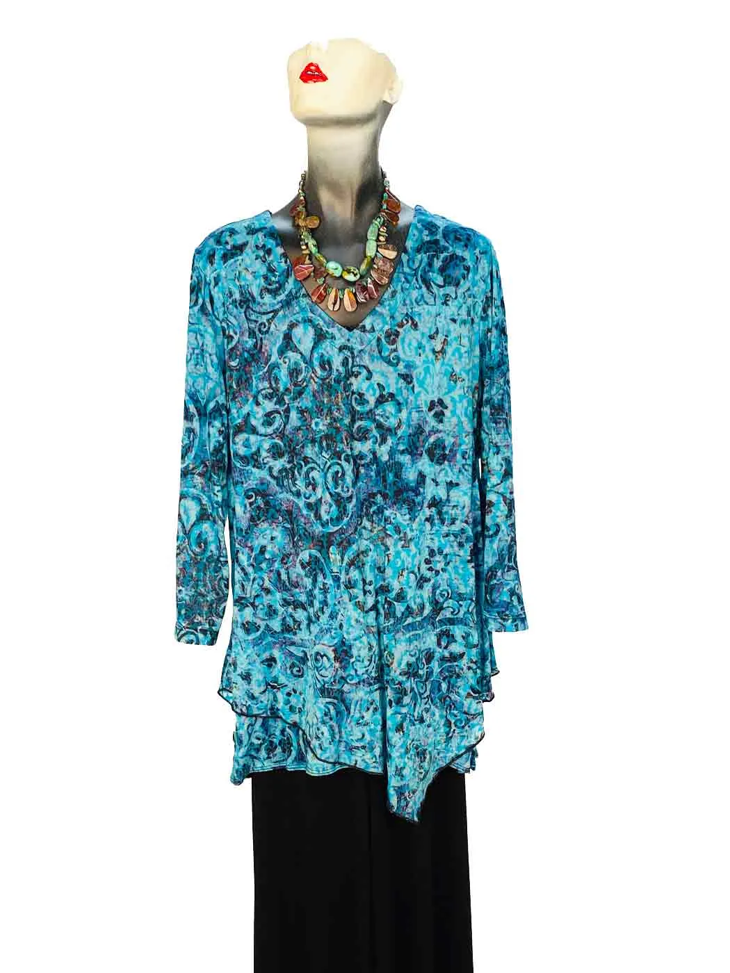 "Bhakti" Print Cotton Burnout "Devon" Tunic