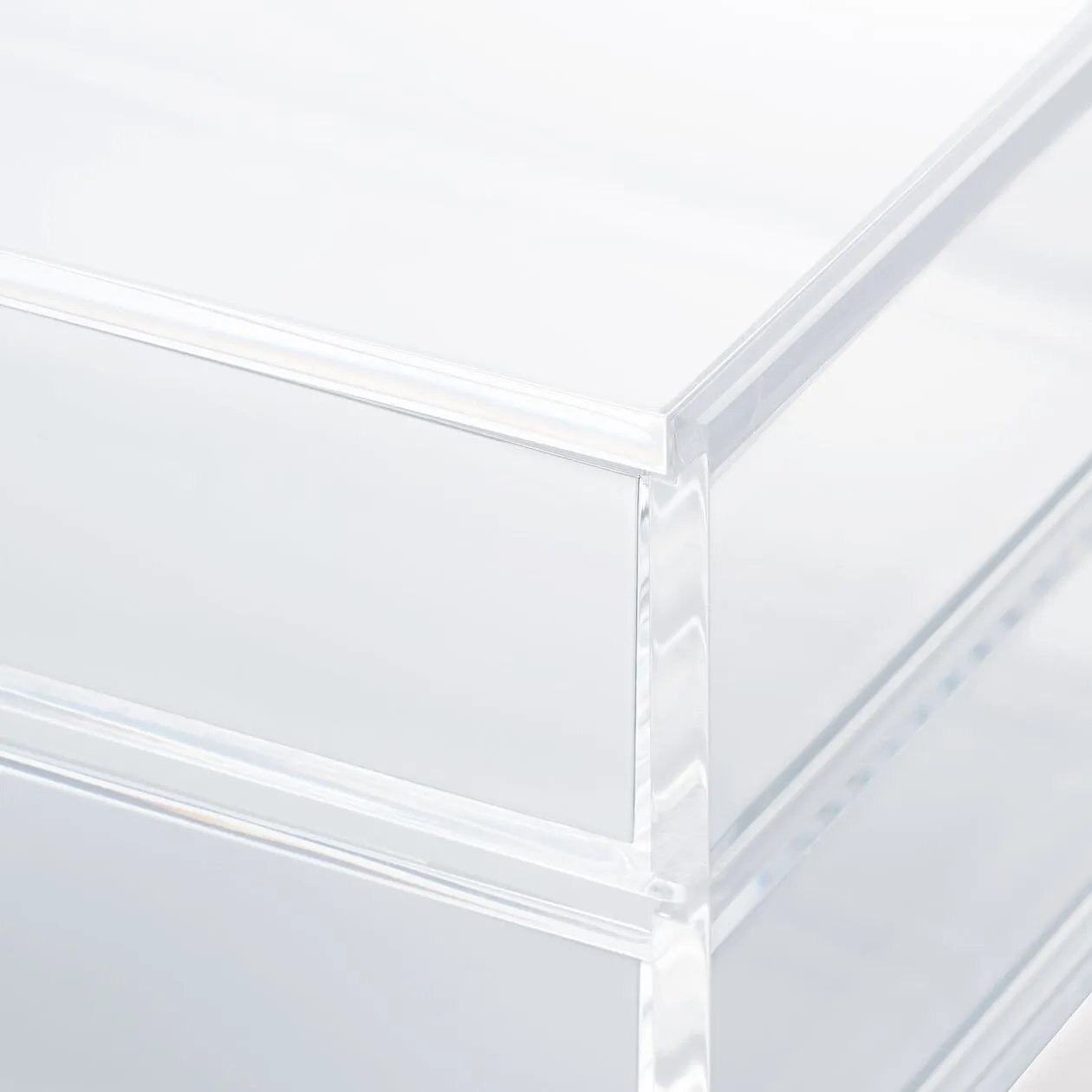 Stackable Acrylic Case 2 Drawers With Lid - Large