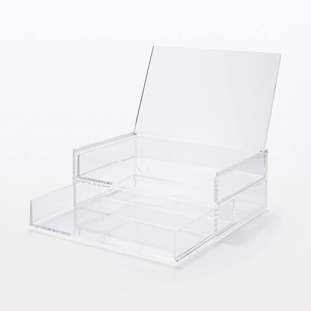 Stackable Acrylic Case 2 Drawers With Lid - Large