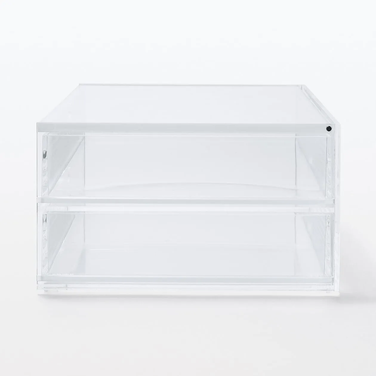 Stackable Acrylic Case 2 Drawers With Lid - Large