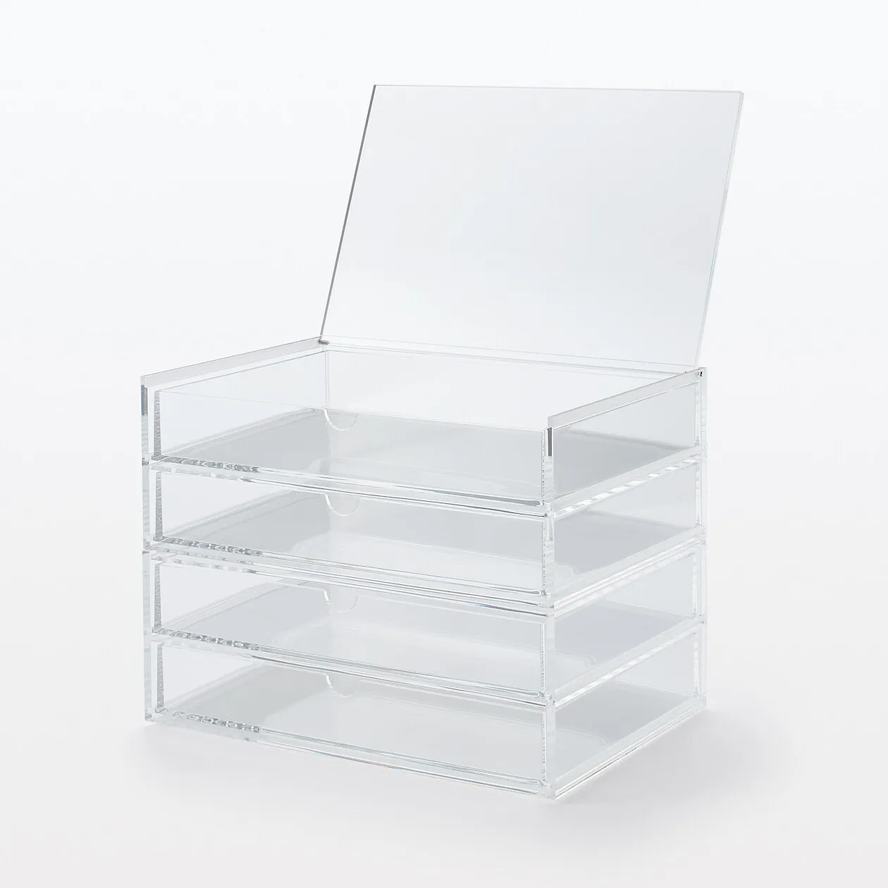 Stackable Acrylic Case 2 Drawers With Lid - Large