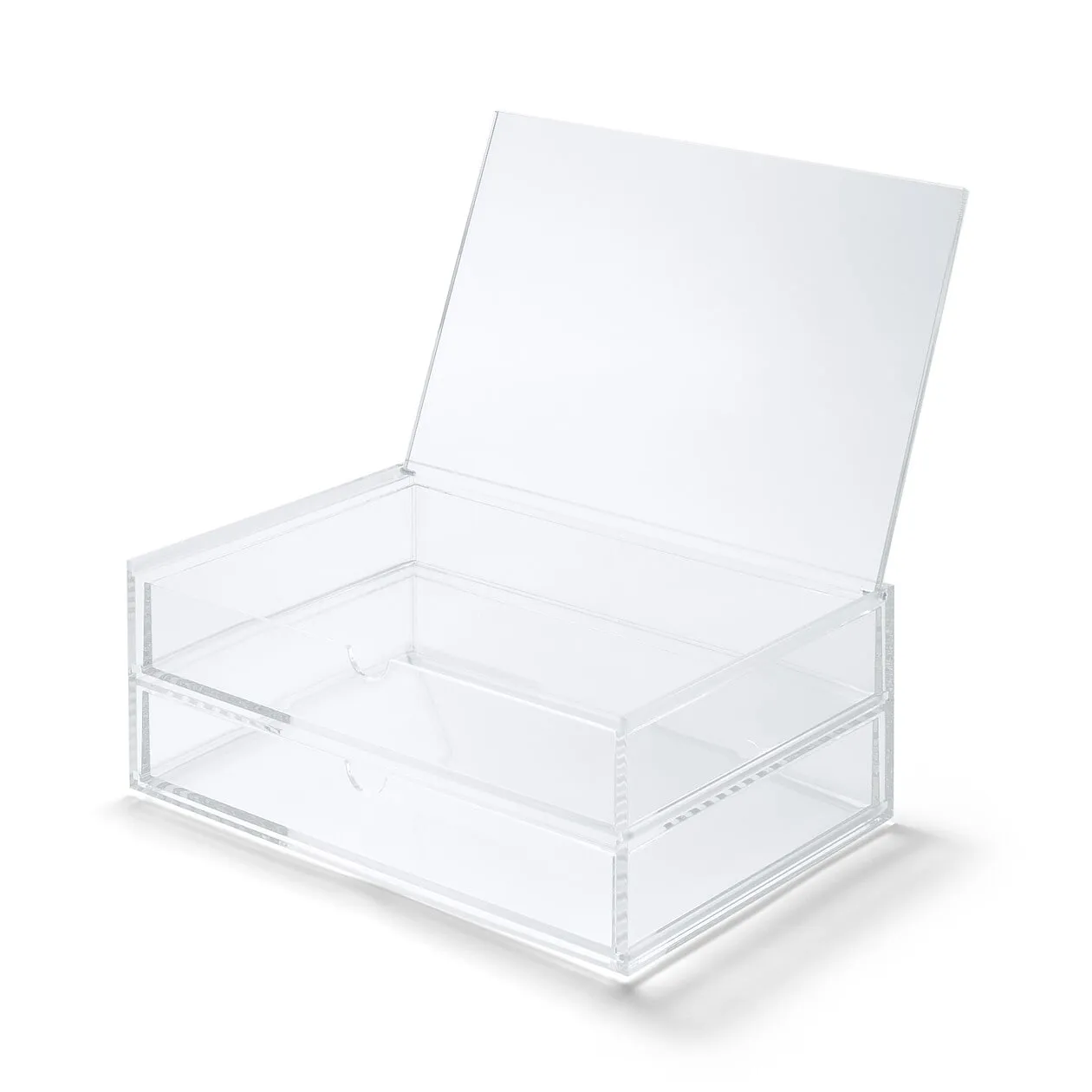 Stackable Acrylic Case 2 Drawers With Lid - Large