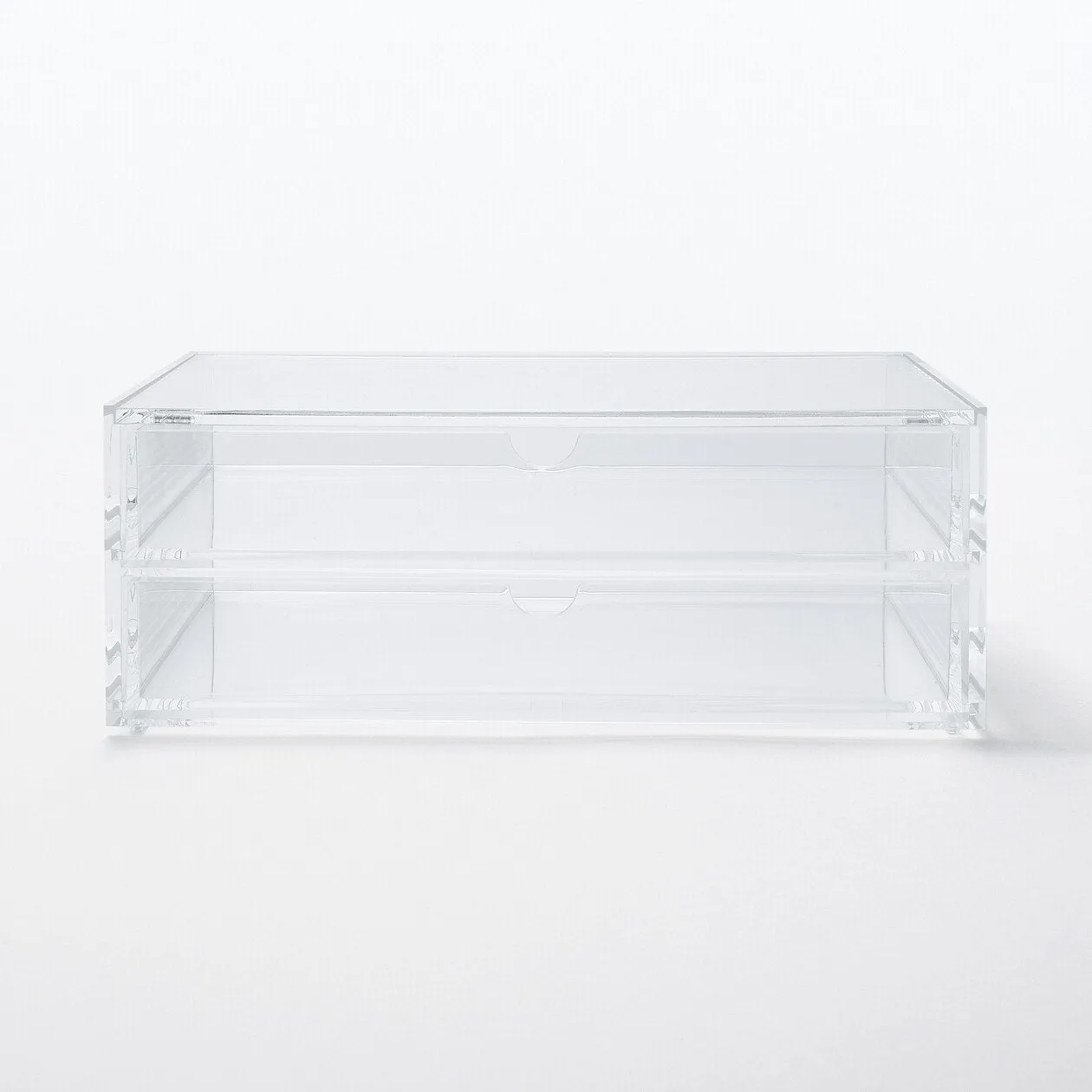 Stackable Acrylic Case 2 Drawers With Lid - Large