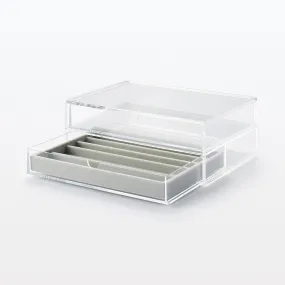 Stackable Acrylic Case 2 Drawers With Lid - Large