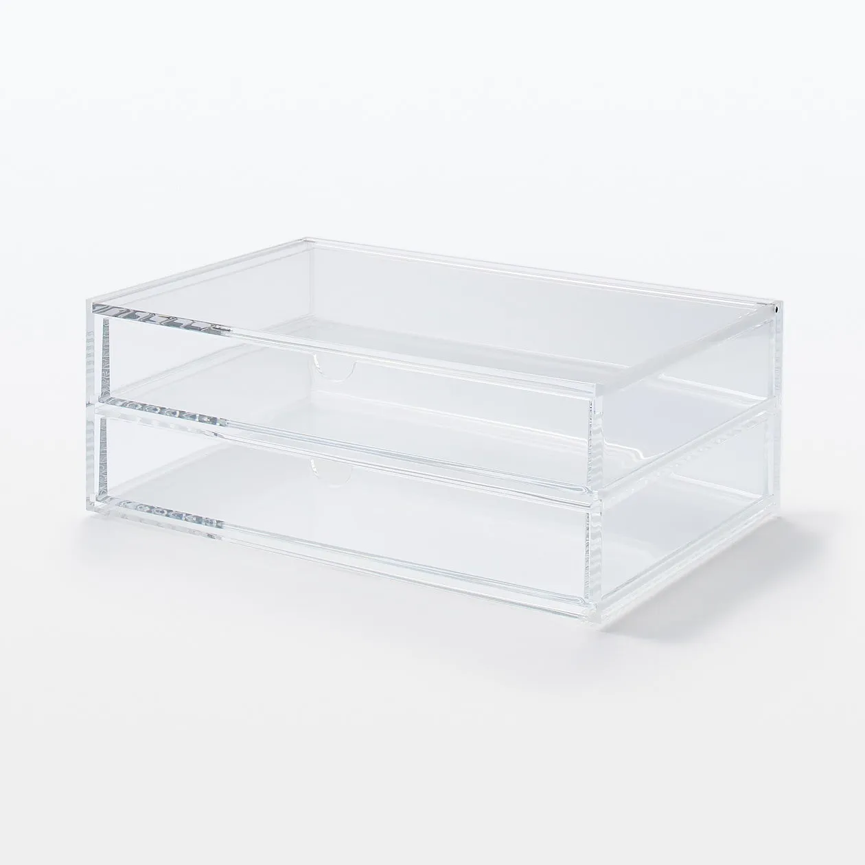 Stackable Acrylic Case 2 Drawers With Lid - Large