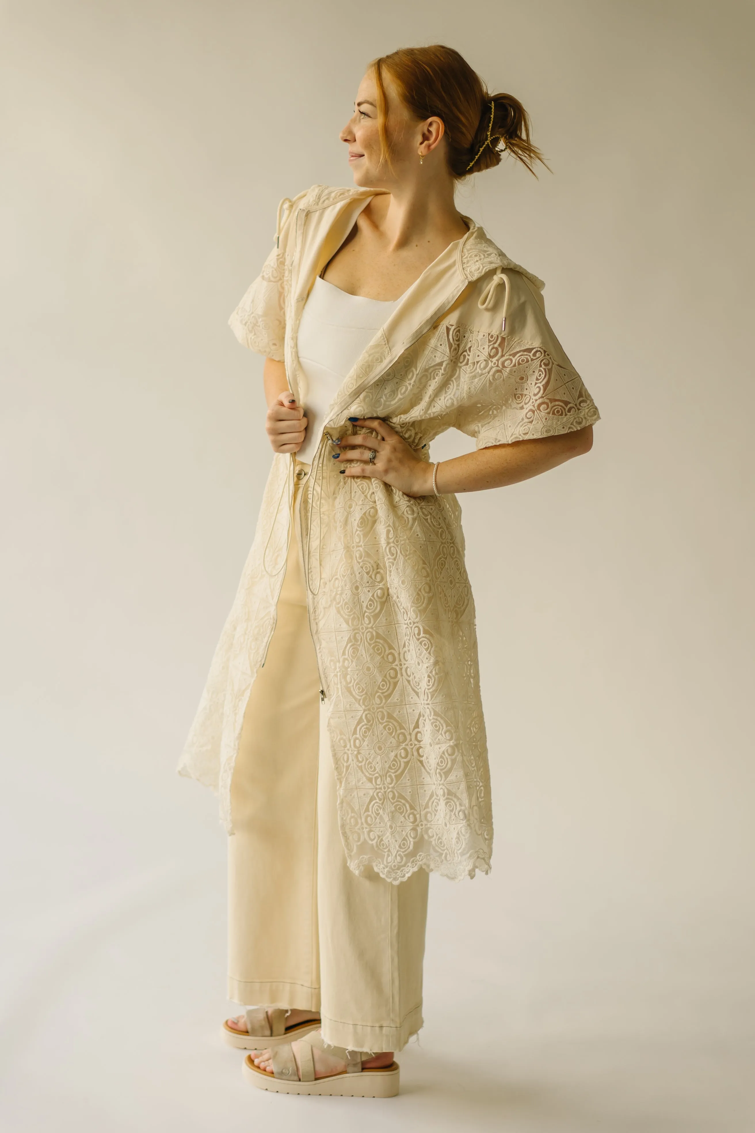 The Studard Organza Lace Jacket in Cream