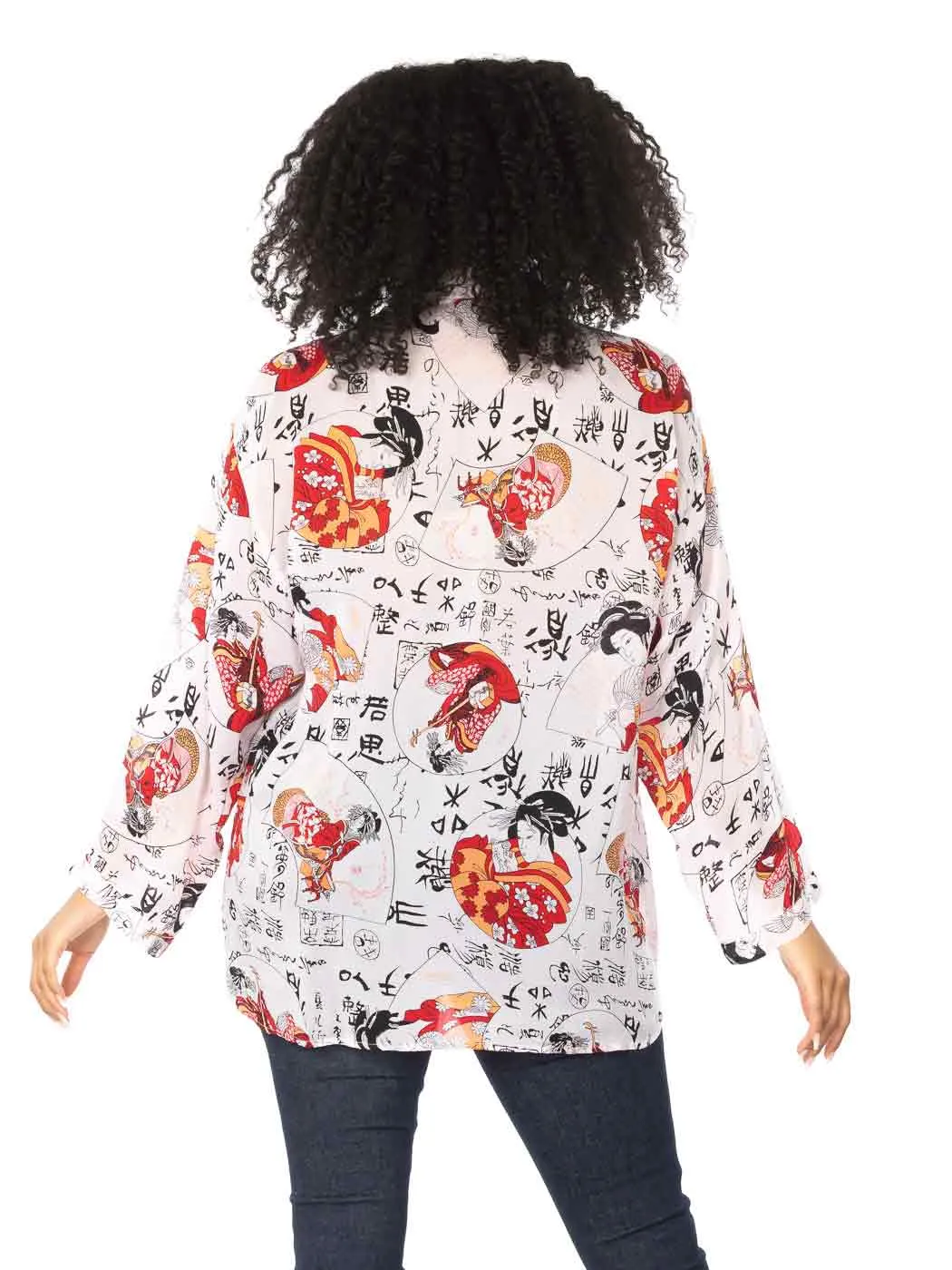 Tianello Plus Sized "Cupro"  "Geisha" Christiana Blouse