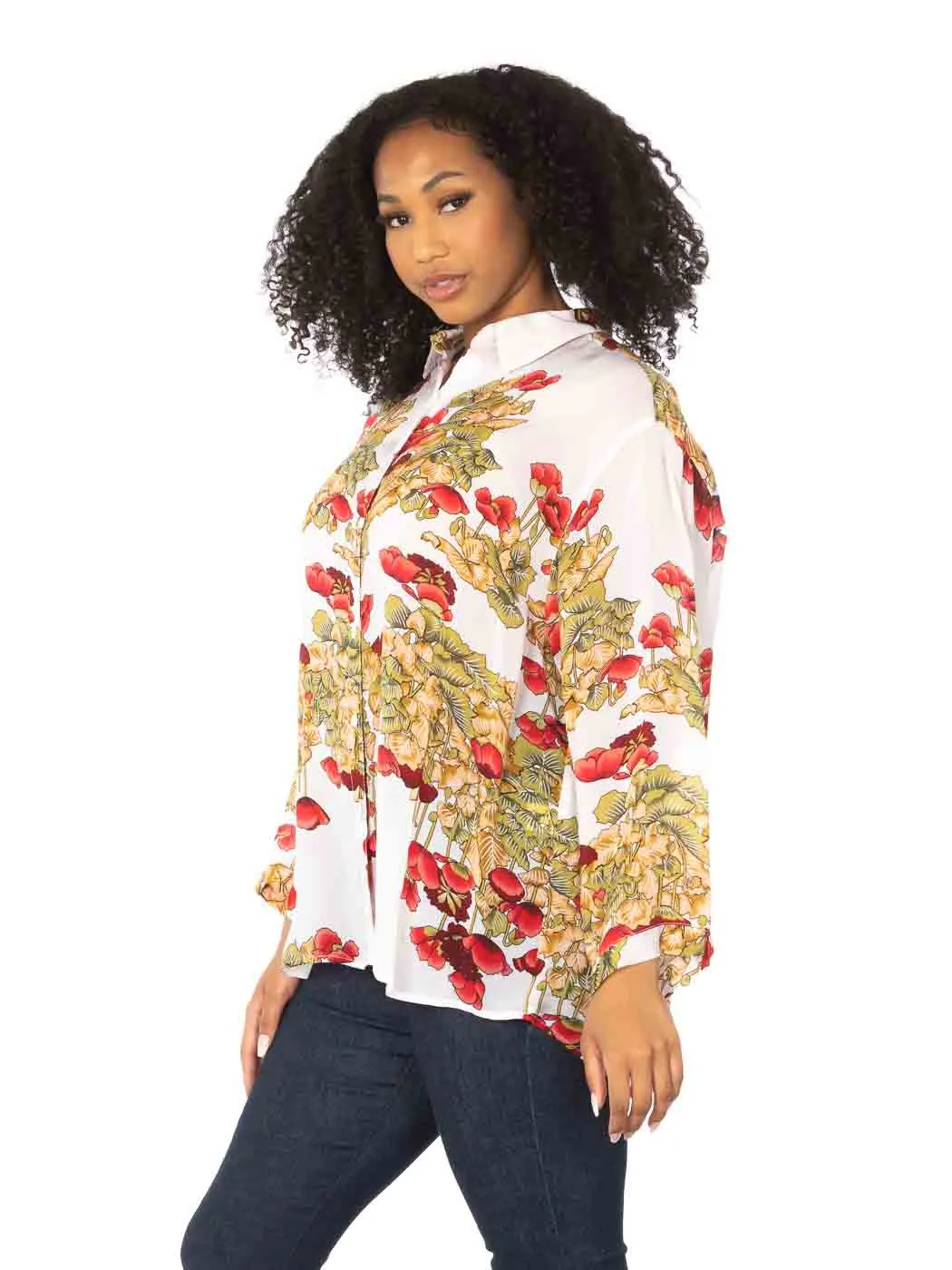 Tianello Plus Sized "Cupro"  "Poppy" Christiana Blouse