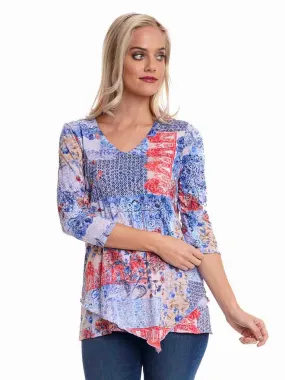 Tianello "Scarlet" Print Cotton Burnout "Devon" Tunic