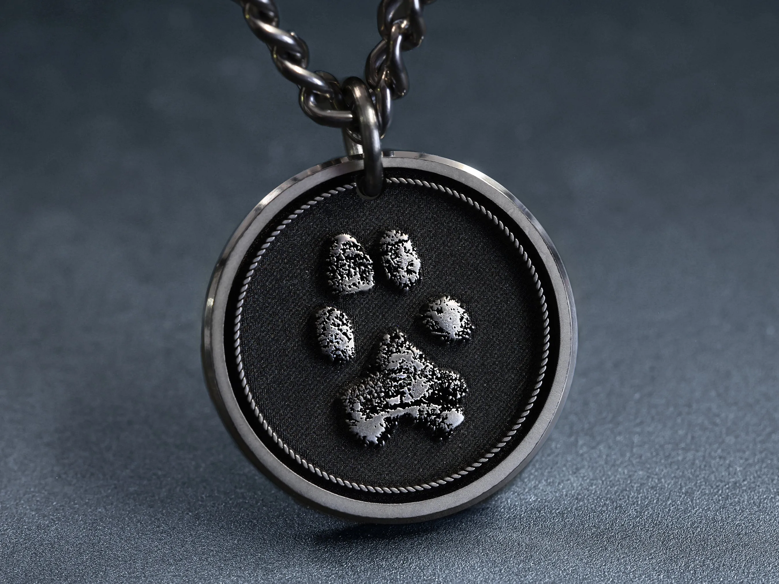 TITANIUM Real Pawprint Necklace