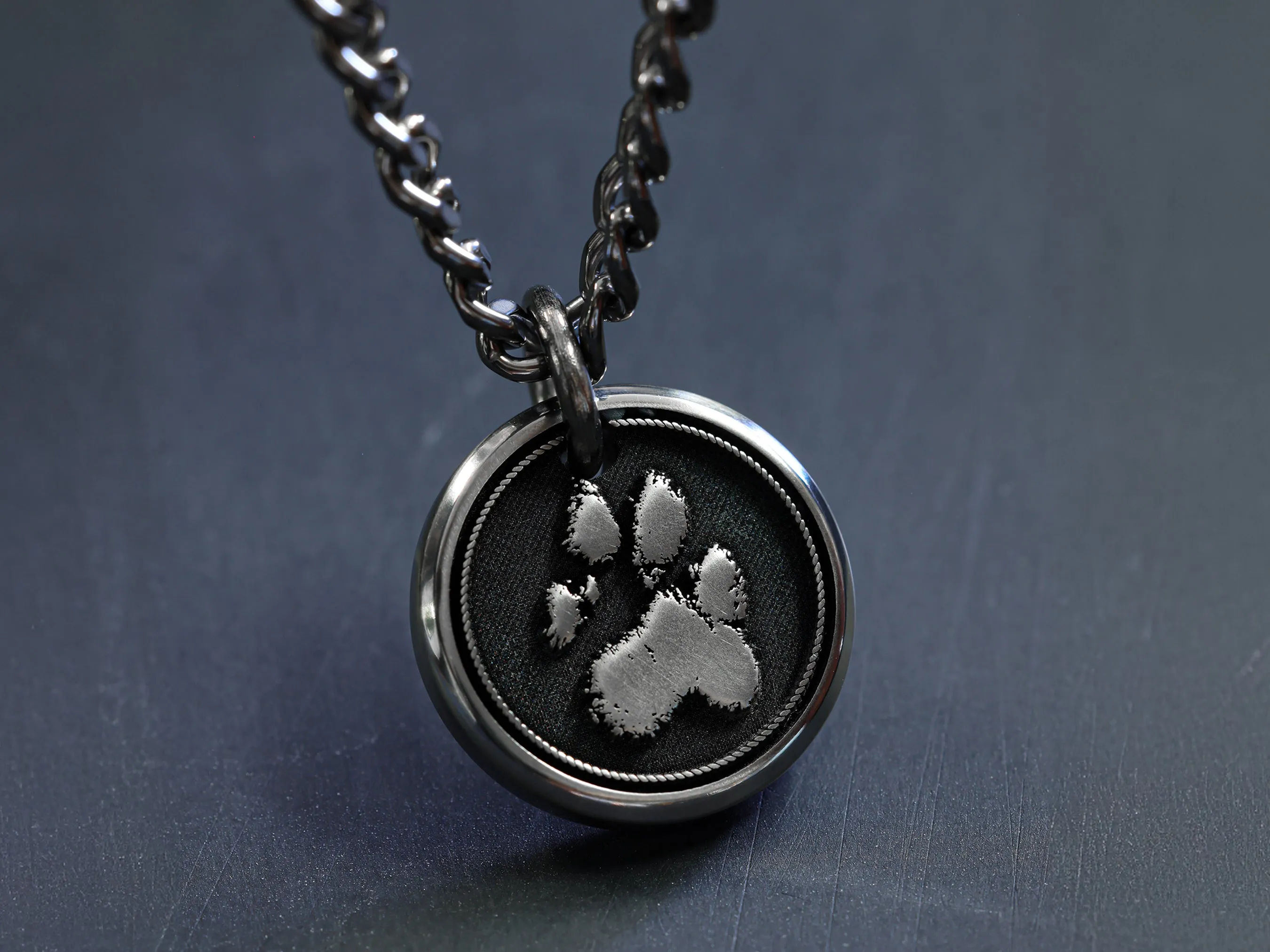 TITANIUM Real Pawprint Necklace