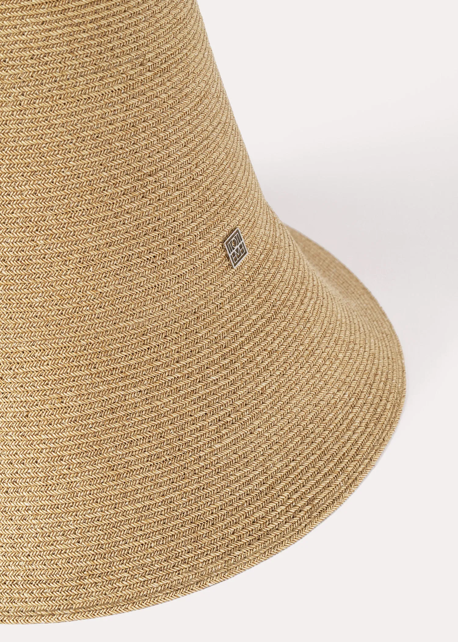 Woven paper straw hat crème